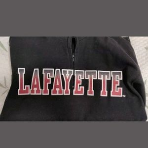 Lafayette College 3/4 Zip Black Sweater.